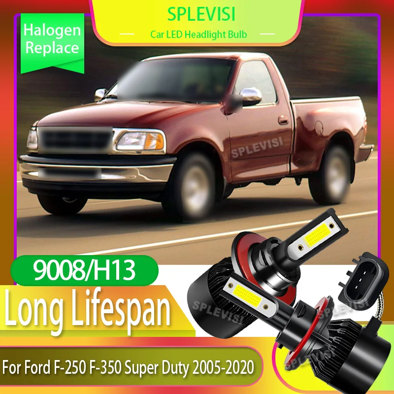 

H13 Headlight Car LED Bulbs Efficient Energy Black aluminium For Ford F-250 F-350 Super Duty 2005 2006 2007 2008 2009 2010-2020