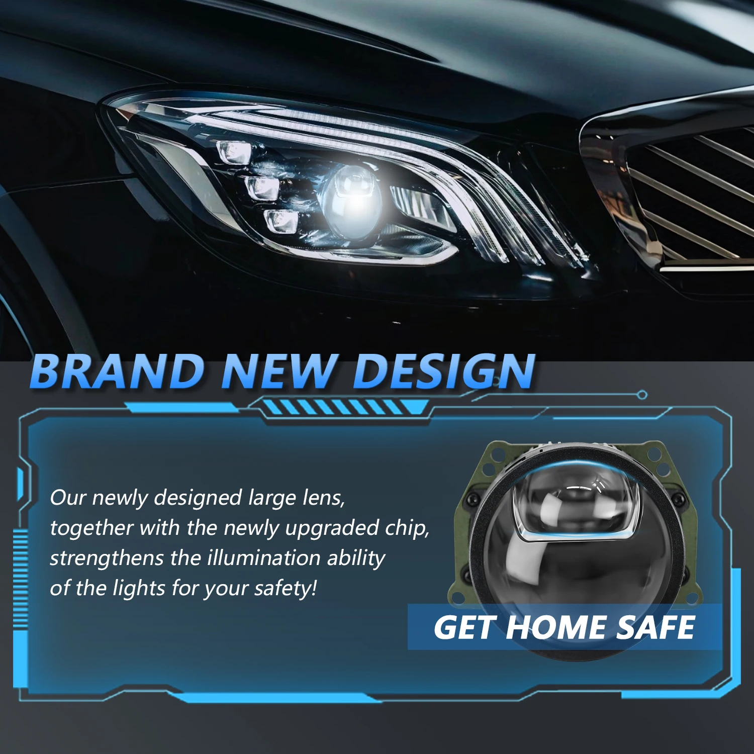 EAGLEVISION 3.0 Inch Bi Led Projector Lens LED Mile Lighthouse Lenses for Hella LED Lights H4 H7 9005 9006 Car Accessories
