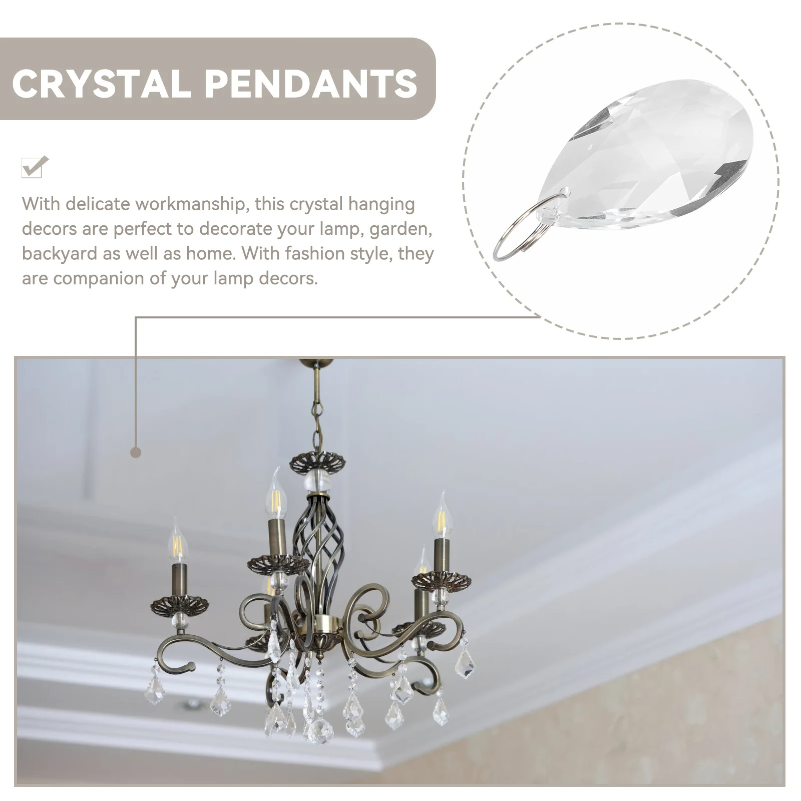 

10Pcs Pendant Transparent Hanging Decors for Lamp Chandelier Door Curtain Window Decoration Crystal Pendants