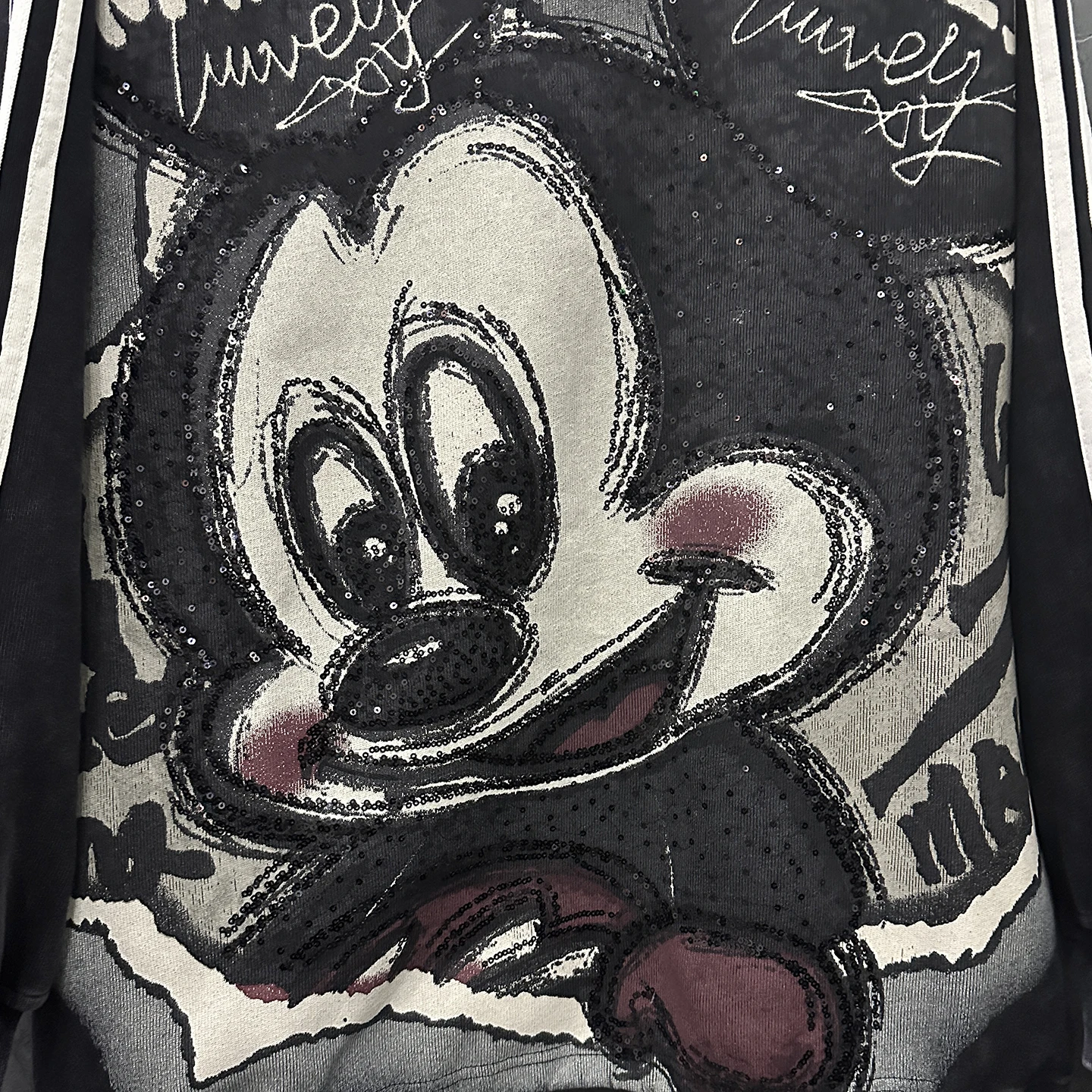 2025 Autumn New Heavy Industry Sequin Print Cartoon Hooded Sweatshirt for Women Loose Casual Fashion Top Oversized Hoodie