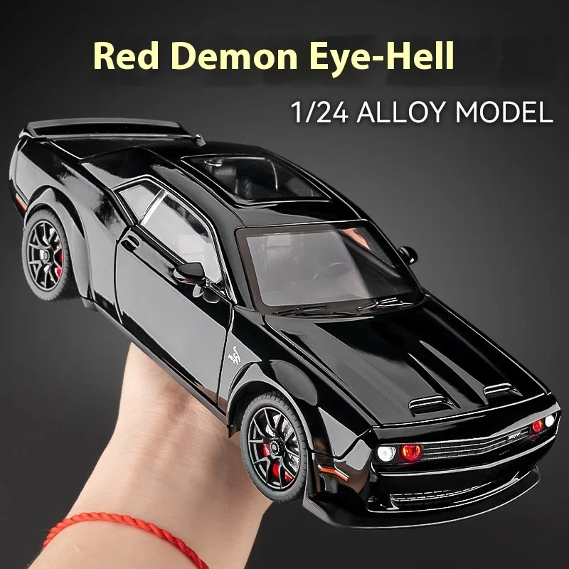 1:24 Challenger SRT Hellcat Redeye Muscle Alloy Diecast Car Model Computer Desktop Simulation Collection Ornament