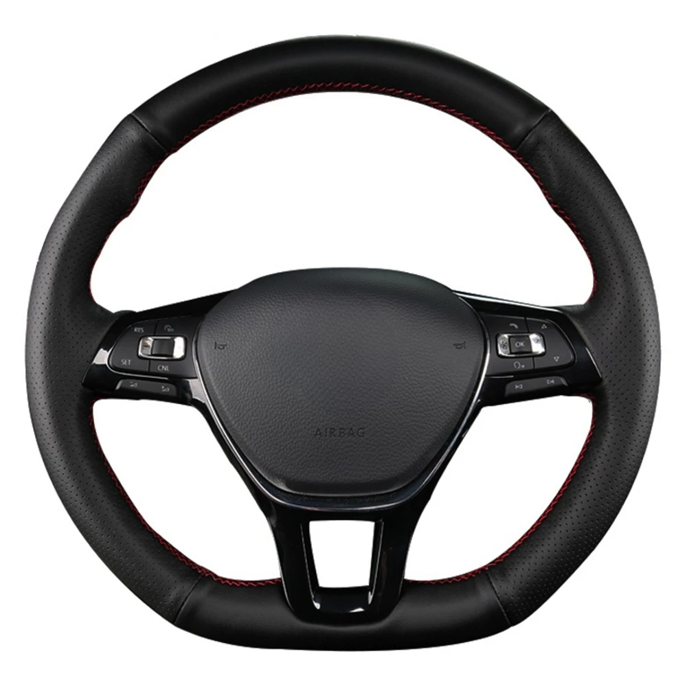 

Black Steering Wheel Covers Artificial Leather For Volkswagen VW Golf 7 Mk7 New Polo Passat B8 Tiguan Sharan Jetta