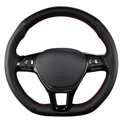 Black Steering Wheel Covers Artificial Leather For Volkswagen VW Golf 7 Mk7 New Polo Passat B8 Tiguan Sharan Jetta