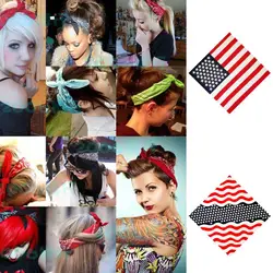 652F Bandana Kerchief Hip Hop Cờ Mỹ Sọc Tóc Cổ Khăn Mũ Đợi Đầu Đa Năng