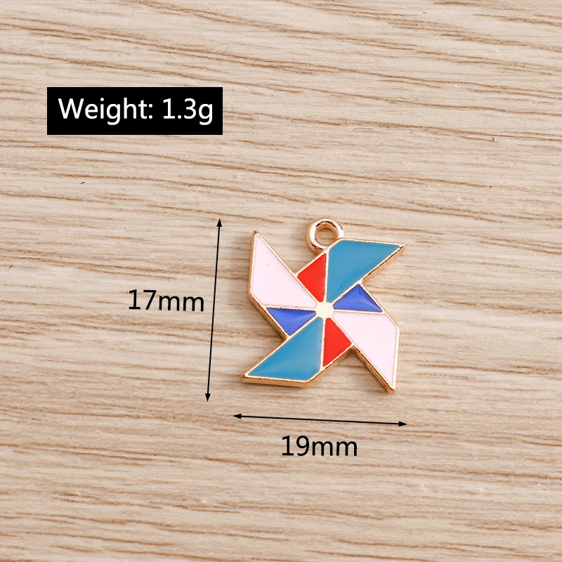 Tusember 20 Stück 17*19mm Windmühlen-Anhänger Emaille-Drachen-Charms für Ohrringe, Armbänder, Halsketten, Schmuckherstellung, Handgemachtes DIY-Zubehör – Detail 2