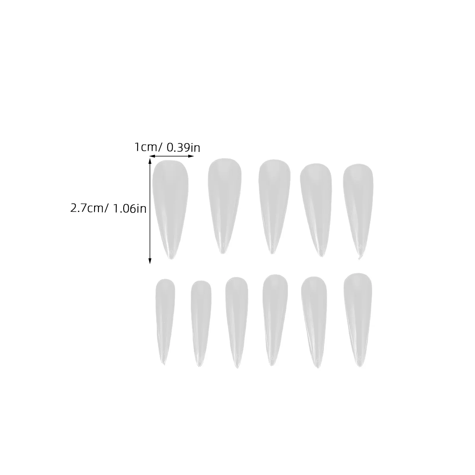500Pcs Transparent Almond Nail Tips Full Cover Press on Nails Clear Artificial Nail Extensions Home Salon Manicure Supplies