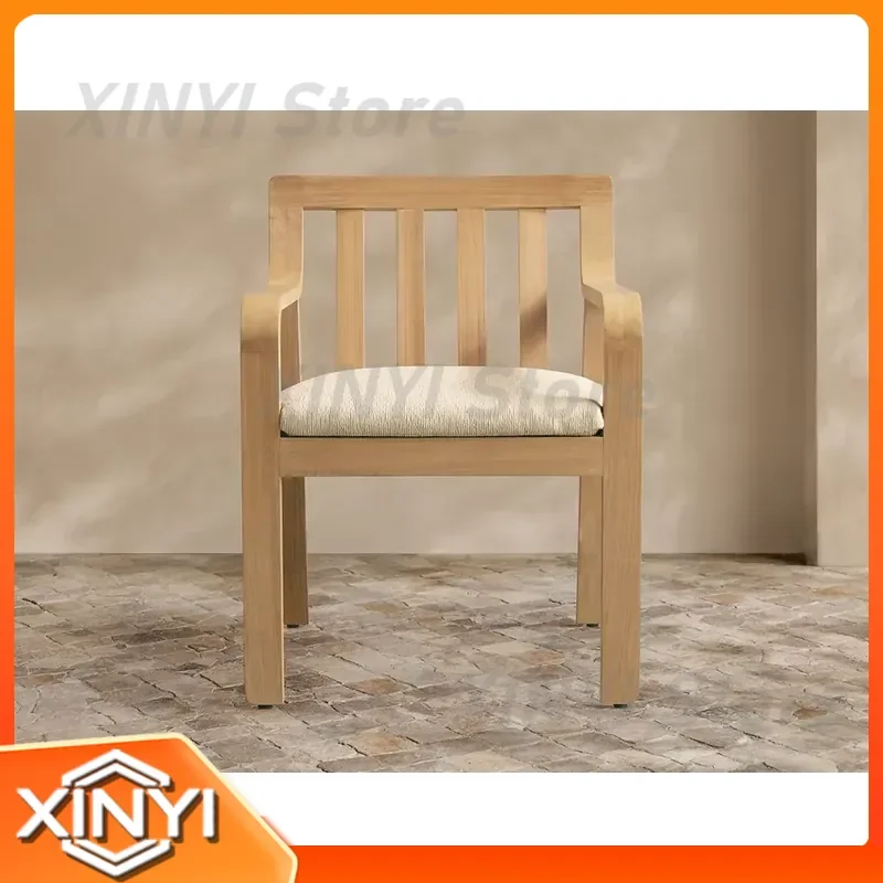 Modern Natural Teak Outdoor Dining Arm Chair Durable Eco Friendly for Balconies Patios Garden Sets for IKEA SONGSJO for MUJI