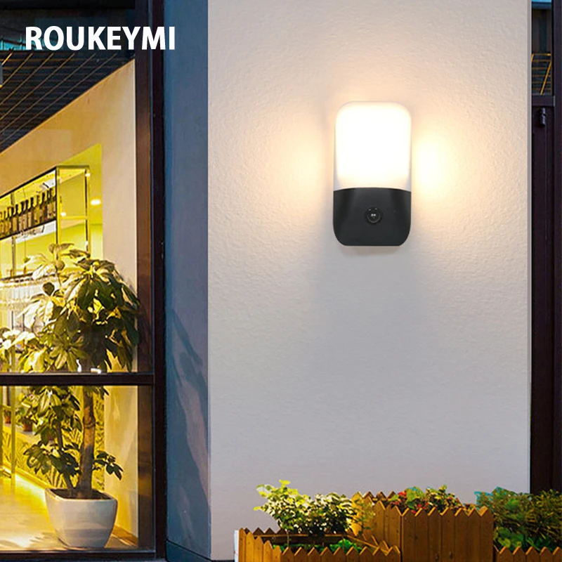 ROUKEYMI Aluminium LED Wall Lamp IP65 Outdoor Waterproof Garden Balcony Lighting AC86-265 Indoor Bedroom Living Room Stairs