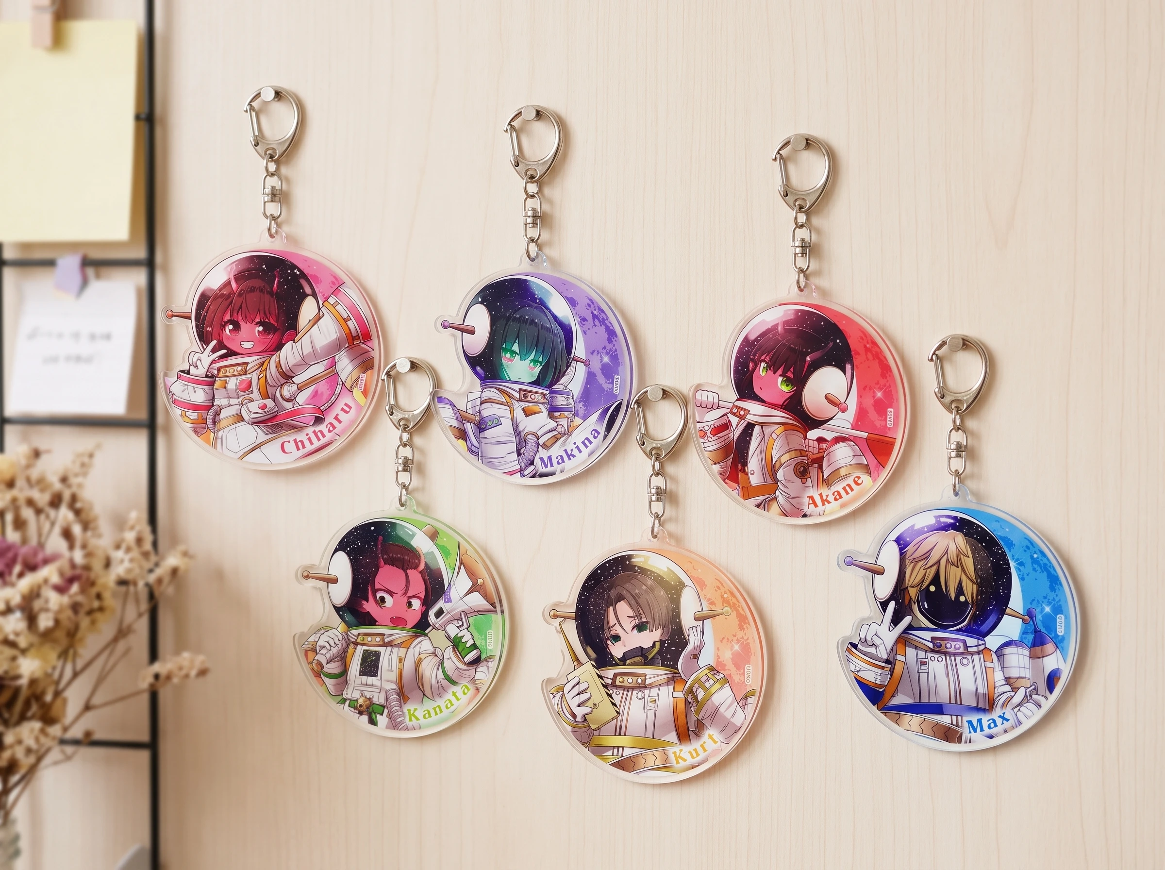 Milky Subway MS Acrylic Stand Keychain 10cm Chibi Kanata Kurt Max Chiharu Makina Akane Anime Sci-Fi Figure Desk Hanging Plate