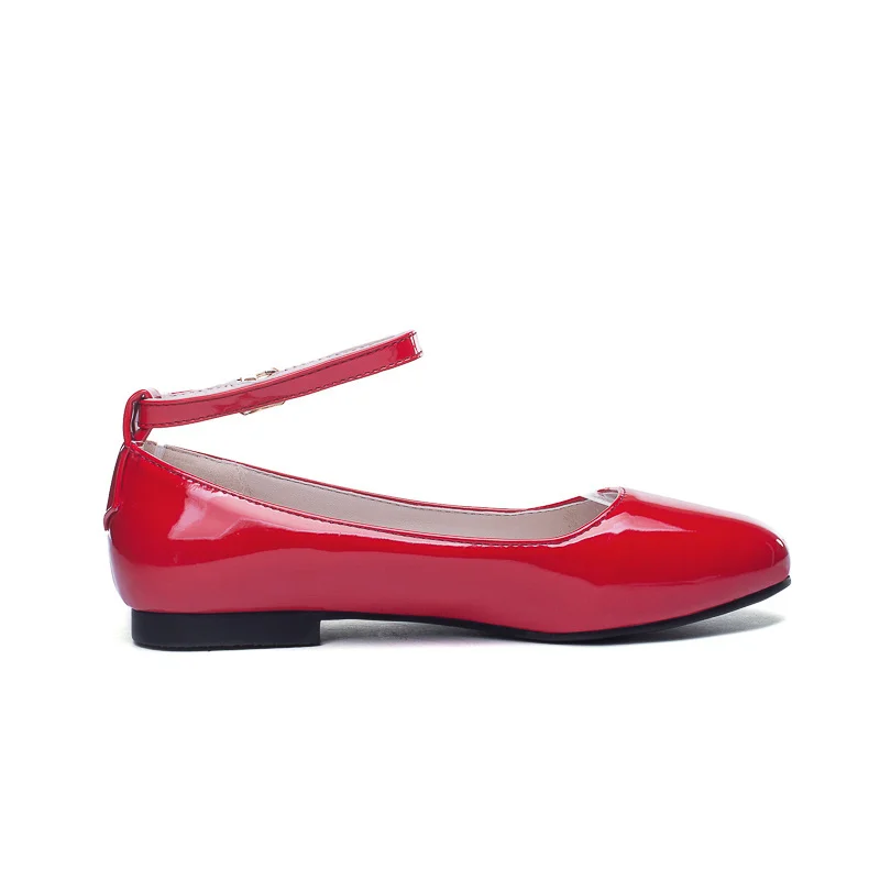 Spring Women\'s Flat Shoes Casual Elegant Red Pink White Loafers Flats Girls Footwear Ankle Straps Casual Dance Shoes Ladies