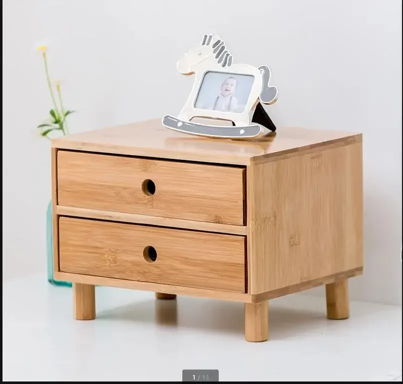 

Bamboo Jewelry Box Living Room Desktop Drawer Organizer Bedroom Cosmetic Storage Box Modern Household Sundries Storage Container