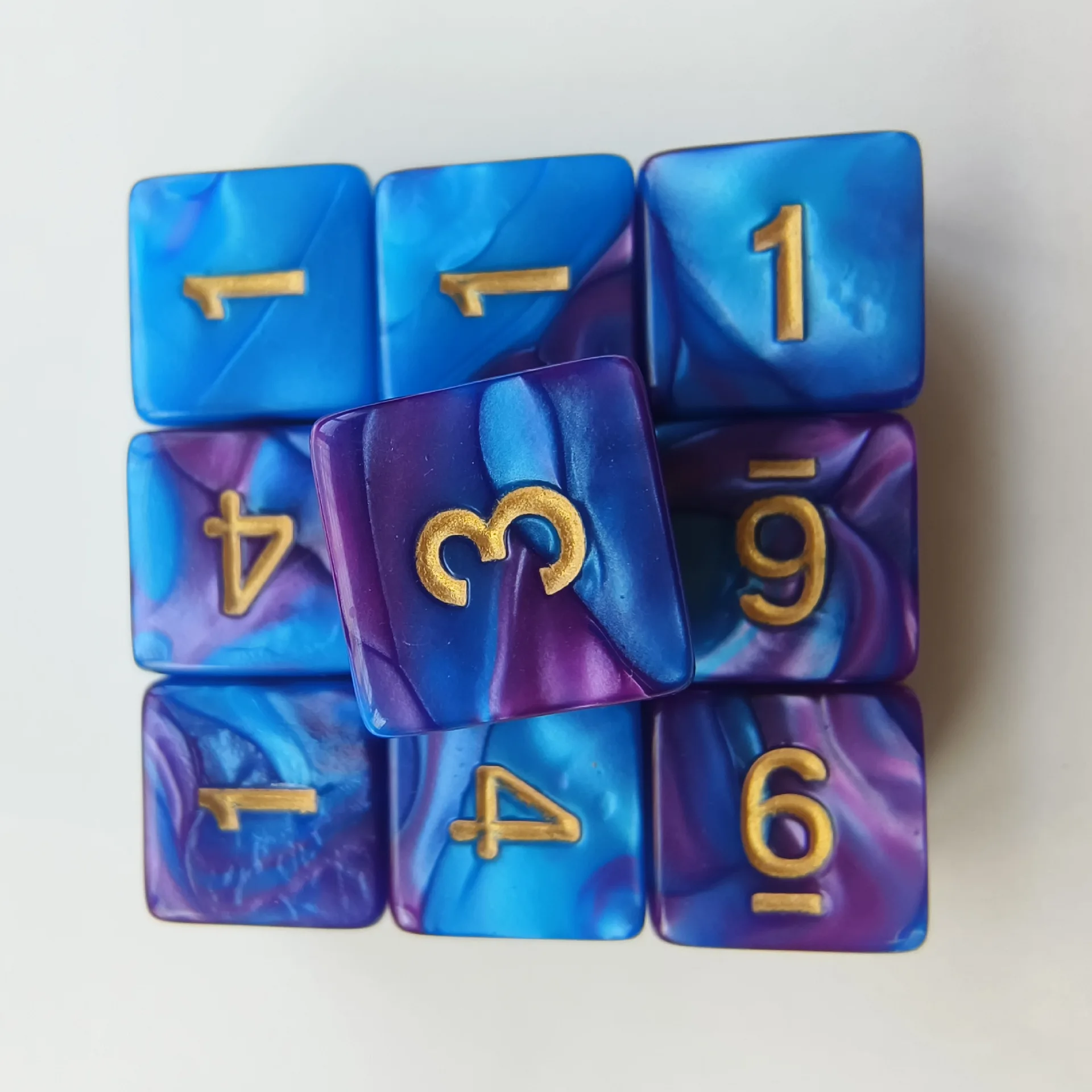 

6 Sided Dice Set 10pcs/lot 16mm D6 Acrylic Mixed Colours Polyhedral Dice for TRPG RPG DND Role Playing Board Game Accessories