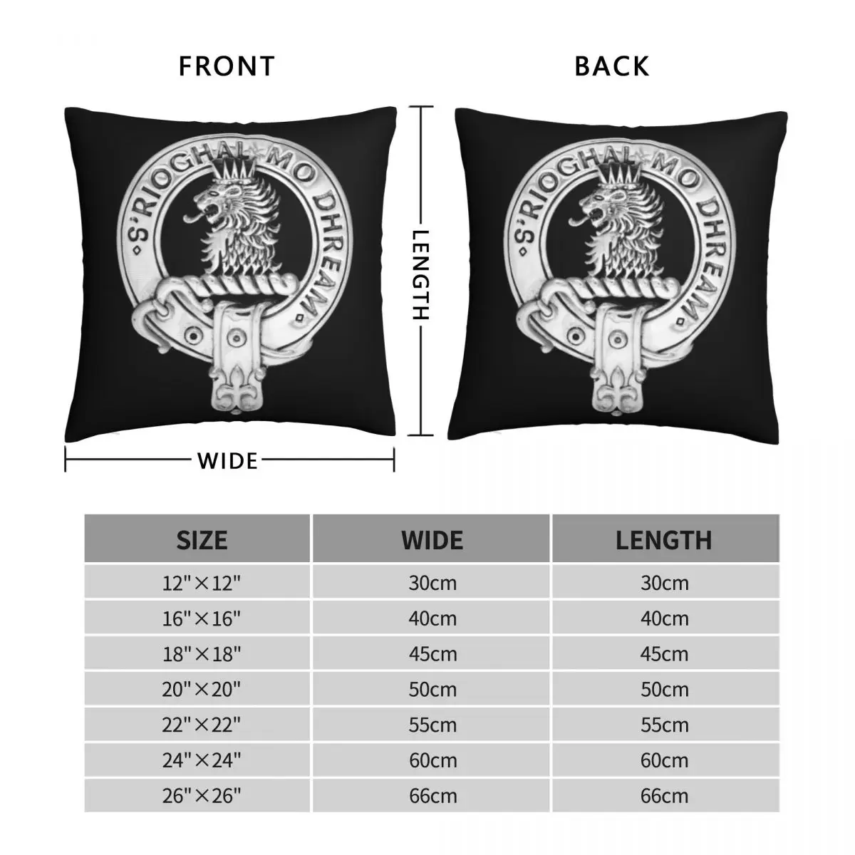 Clan MacGregor Crest Square Pillowcase Polyester Linen Velvet Printed Zip Decor Throw Pillow Case Room Cushion Case