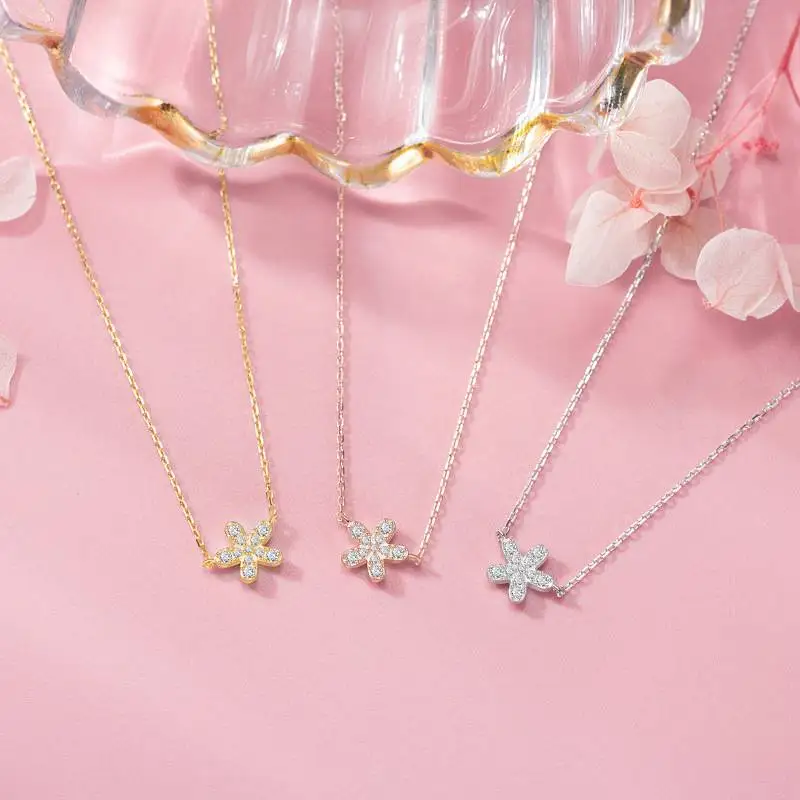 

Настоящее серебро 925 пробы, геометрический циркон, цветок, кулон, ожерелье для очарования, женские милые вечерние ювелирные изделия, милые аксессуары