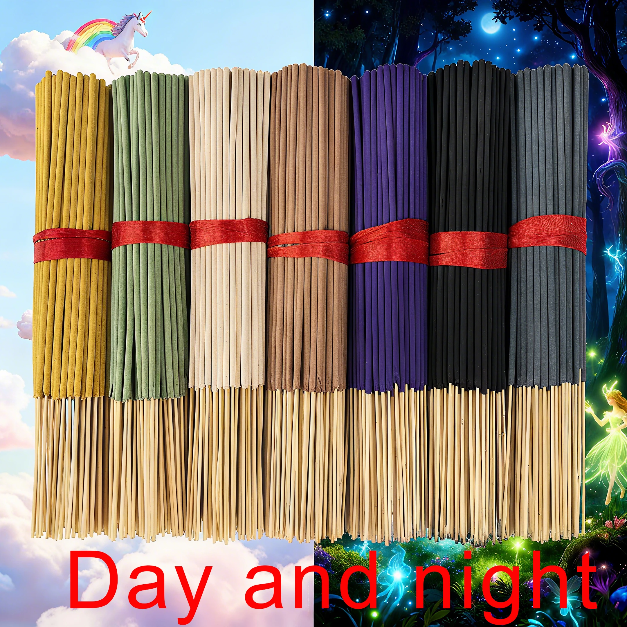 7 Sets mit je 140 Räucherstäbchen, Erhältlich in vier Saison-Sets: Rose, Lavendel, Sandelholz, Jasmin, Minze, Kirschblüten, Kräuter und Drachenblut-Holz, mit je 20 Stäbchen pro Packung, Geeignet für