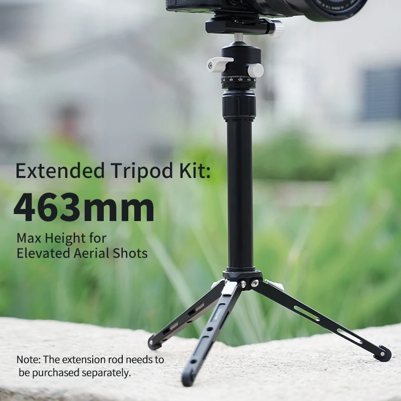 XILETU Mini-Stativ mit Arca Swiss-Kugelkopf und Kaltschuh, Hand-Selfie-Stick aus Metall für Telefonkamera, 3 kg Last für Live-Vlog