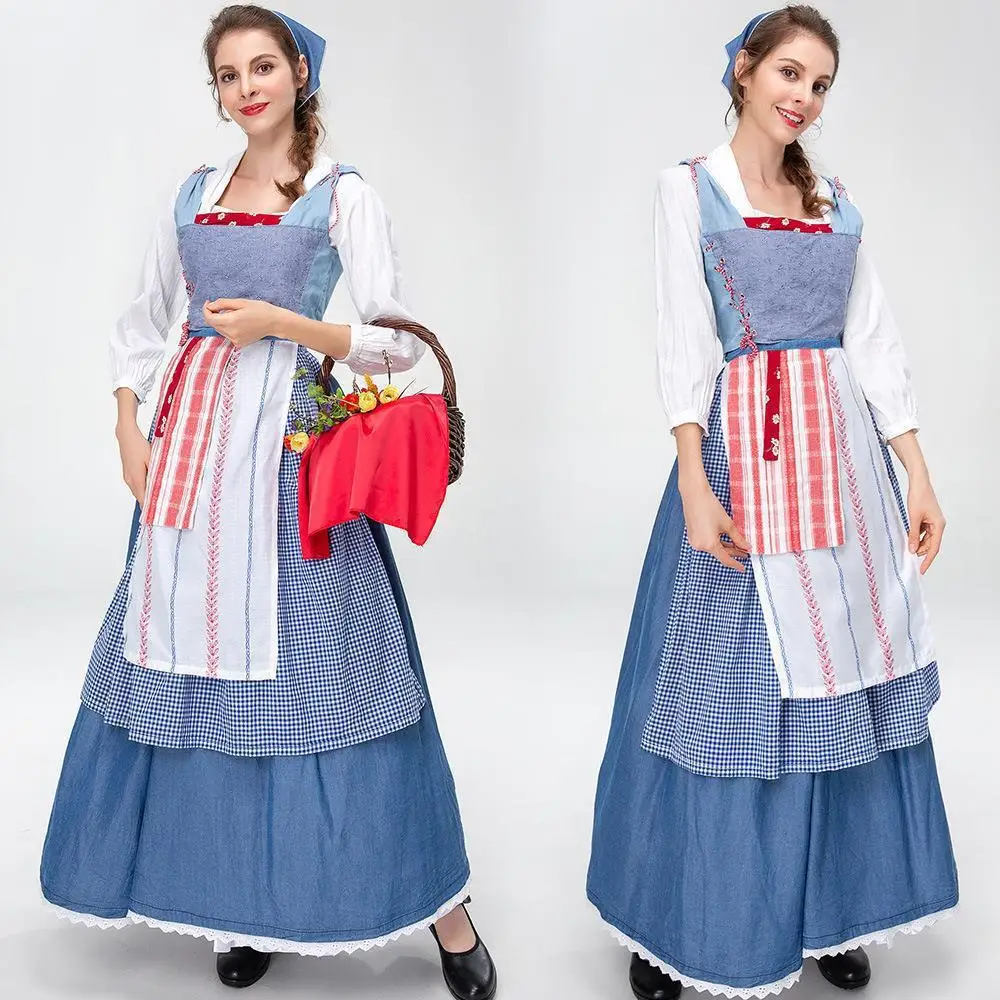 Halloween Beer Festival Cosplay Maid Costume Manor Farm Stage Costume for TV & Movie Fans