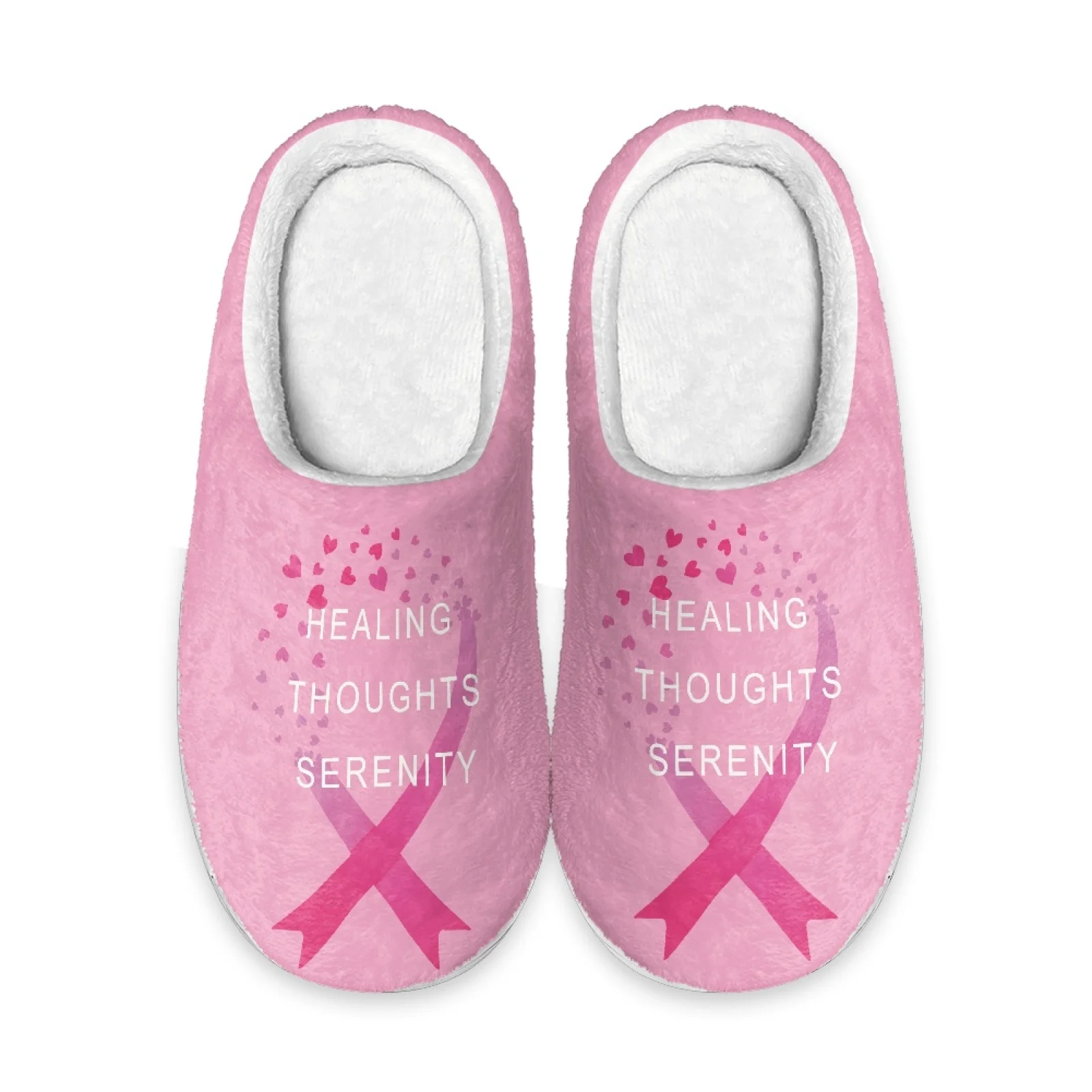 PENSTROLL Ribbon Hearts Lightweight House Shoes That Don't Rub Top Of Foot Large Size Fuzzy House Shoes Women Winter Shoes