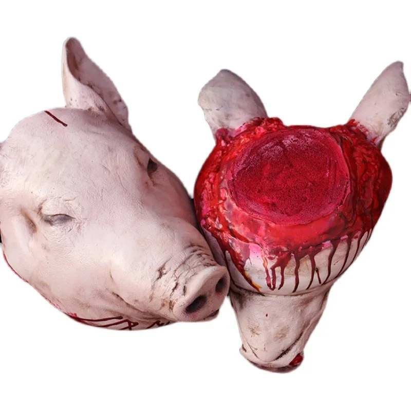 

Страшный сценарий убийств в доме-призраке с головой свиньи, кровавый орнамент в виде головы свиньи, жертвенное предложение для поклонения