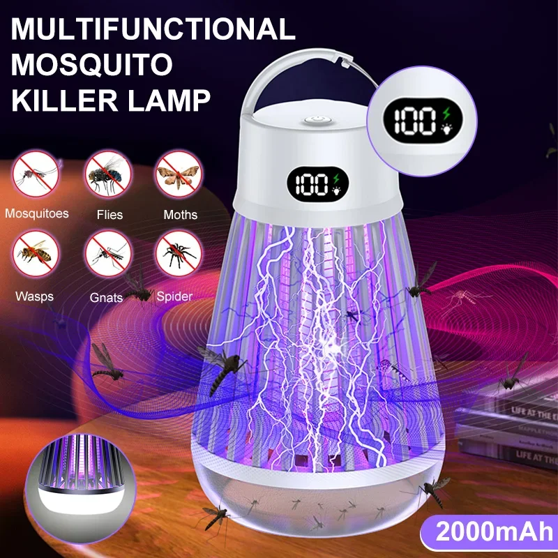 Digital Display Mosquito Killer Lamp Electric Shock Mosquito Trap Light Radiationless Insect Repellent Trap For Bedroom Outdoor