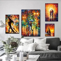 L-leonid Afremov Oils Poster  Art Poster Retro Canvas Paper  Room Bar Cafe Vintage Decorative Painting