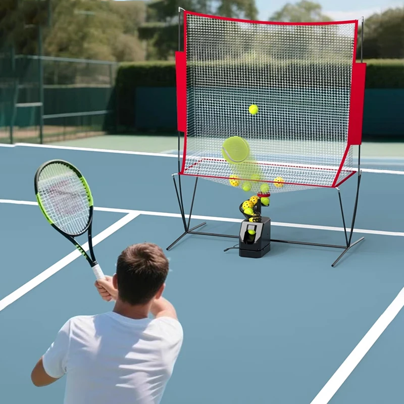 Mesin Pelontar Bola Tenis Otomatis Portabel, Alat Latihan Tenis, Mesin Pengantar Bola untuk Olahraga Luar Ruangan