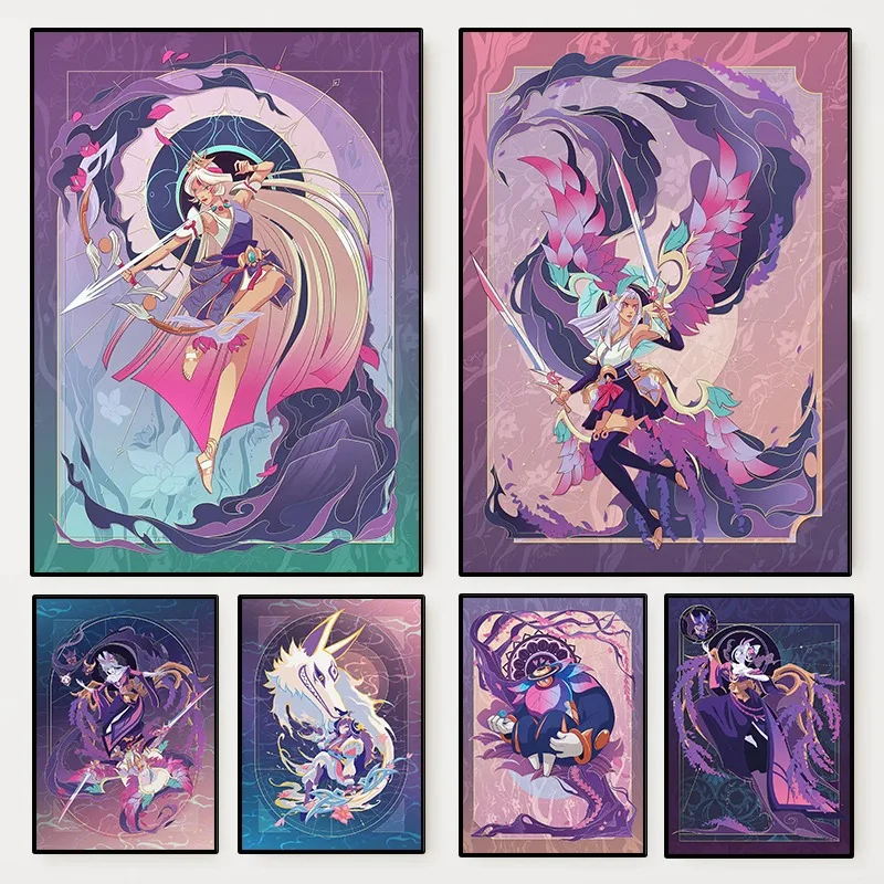 Spirit Blossom Graphics Poster League of Legends Game Illustration Canvas Painting Wall Art for Living Room Home Decor Mural