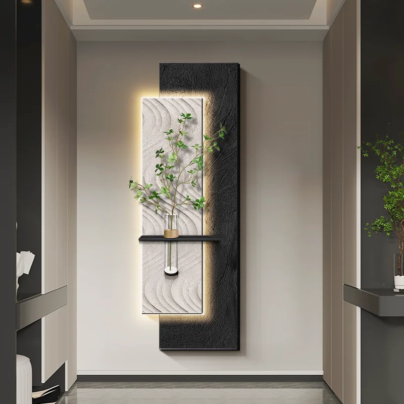 Modern Sandstone LED Wall Lights For Corridor Living Room Background Hanging Painting Lamps Home Decoration Vase Mural Lighting