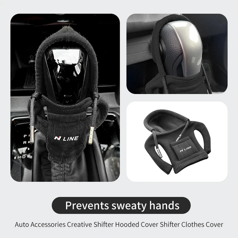 Car Shift Knob Hoodie Automotive Shift Lever Interior Decor For Hyundai N LINE i30 i20 Sonata Accent Tucson Elantra Azera view 5