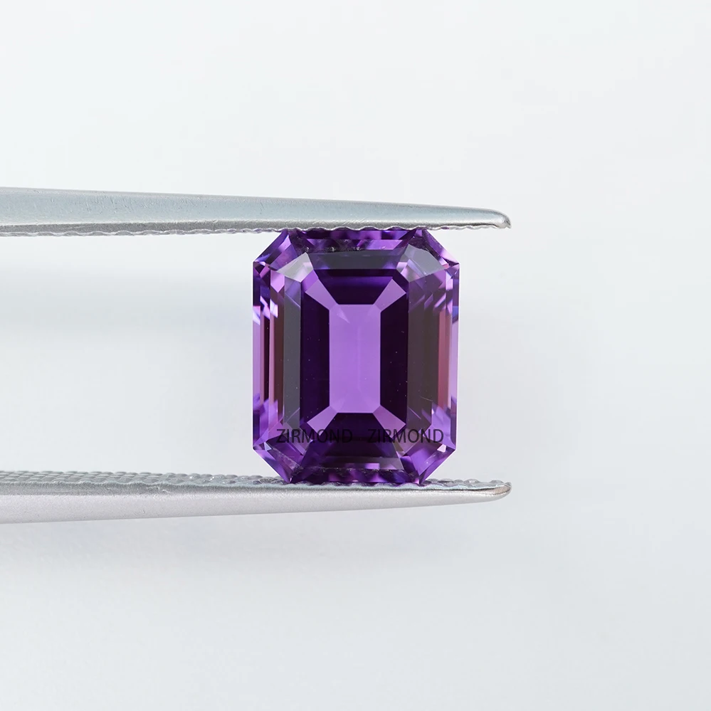 

Charming Lab-Created Bluish Purple Color Bluish Purple Sapphire Emerald Cut Loose Gems for Stud Earrings Selectable AGL Report