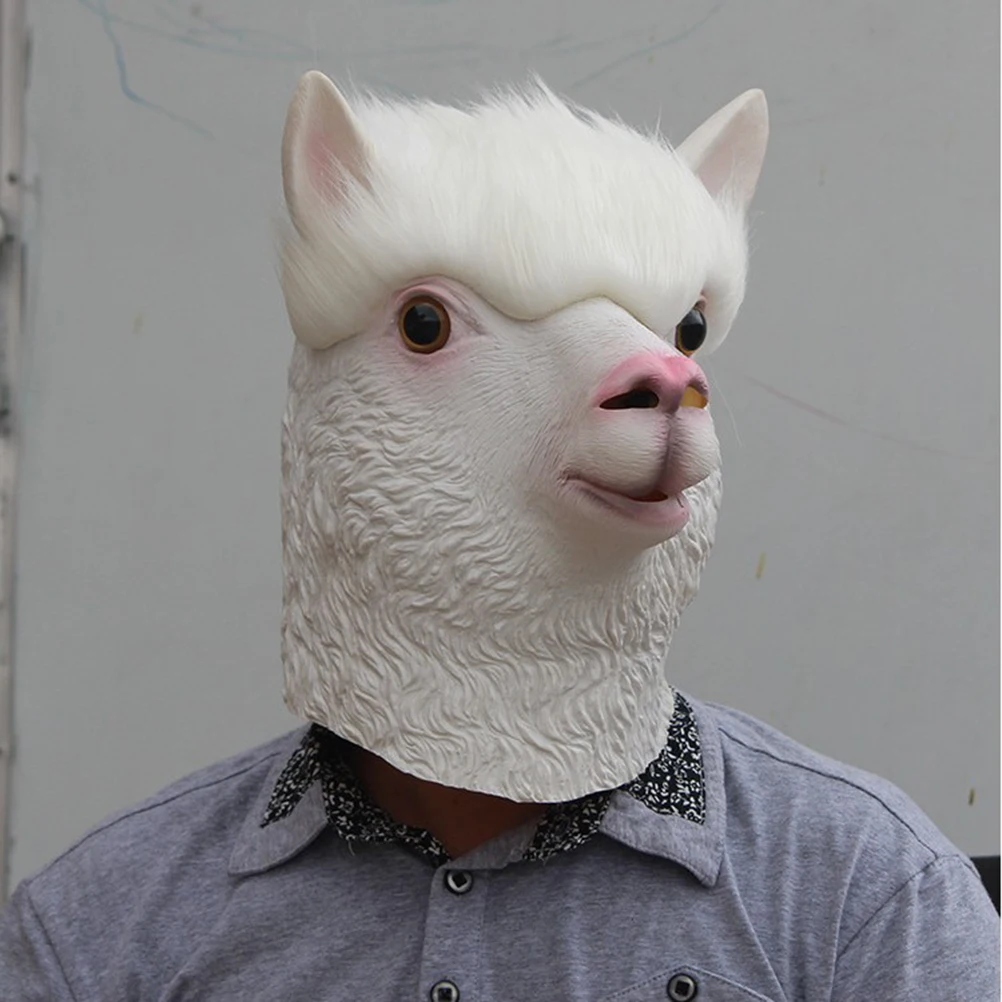 

Alpaca Mask Realistic Latex Animal Head Mask for Masquerade Gifts Carnival Halloween Props Eco Friendly Durable Comfortable