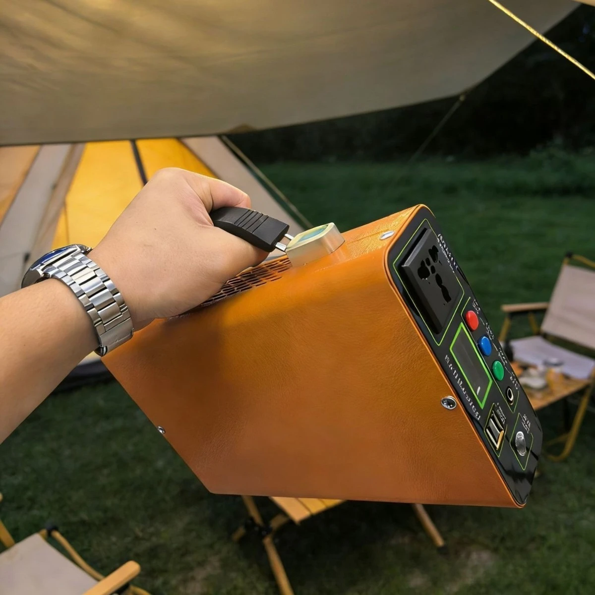 220V Outdoor Portable Power Station Camping RV Emergency Energy Storage Battery Large Capacity USB Charger LED Light