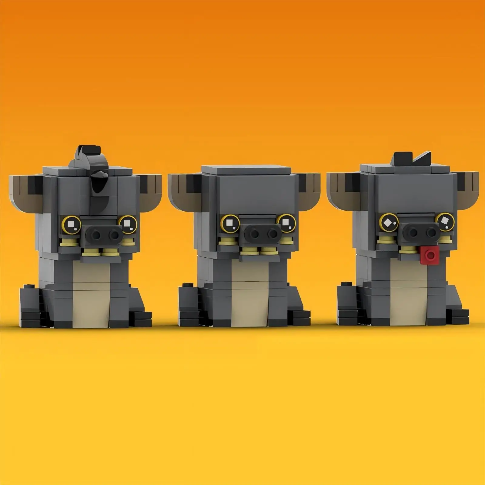 

MOC анимированный персонаж, лев, волк, птица, корова, милая модель Brickheadz, сделай сам, детская игрушка, подарок на день рождения, лев, мультяшные строительные блоки с животными