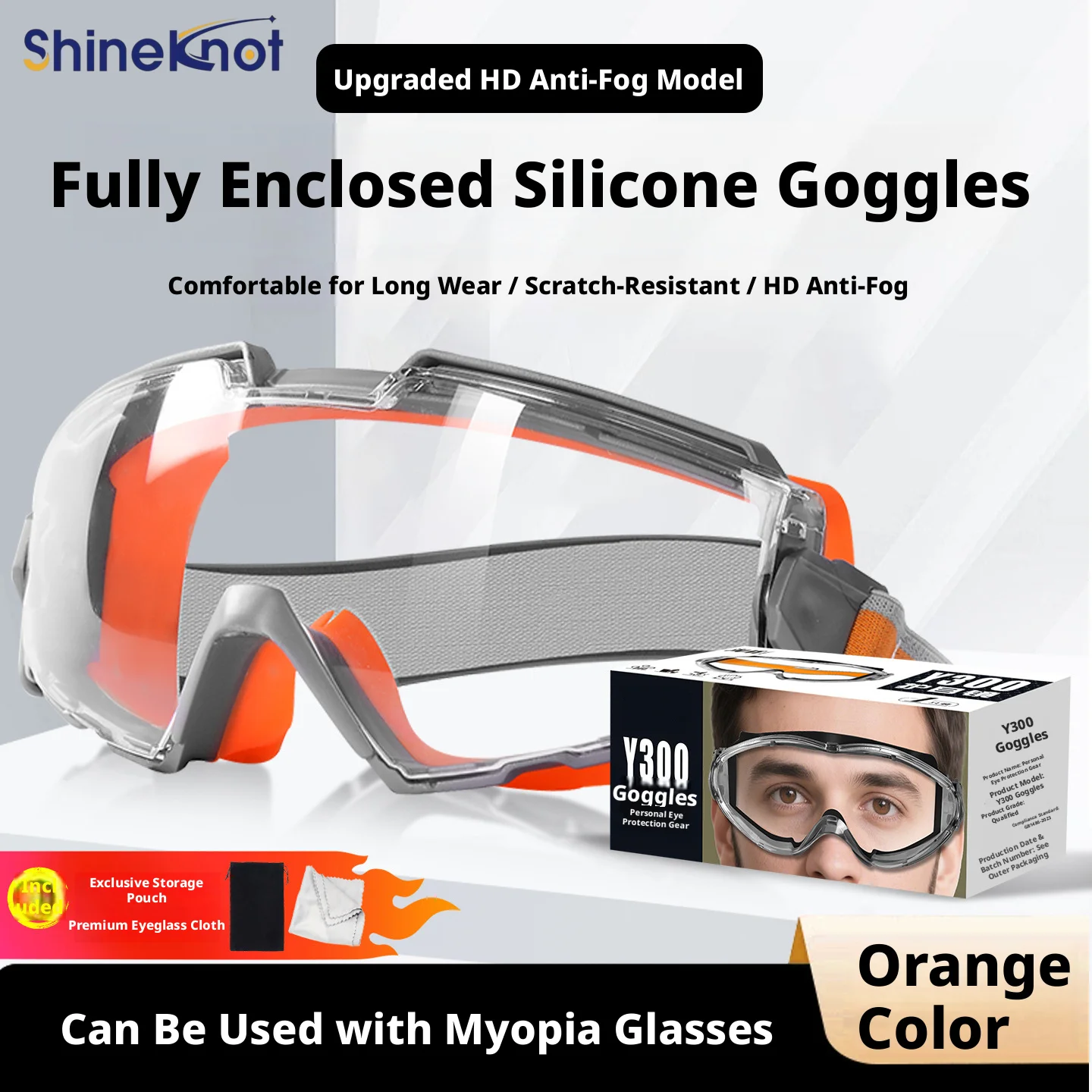 SHINEKNOT Protective Goggles For Industrial Cutting Labor Protection Splash Prevention Dust Prevention And Fog Prevention