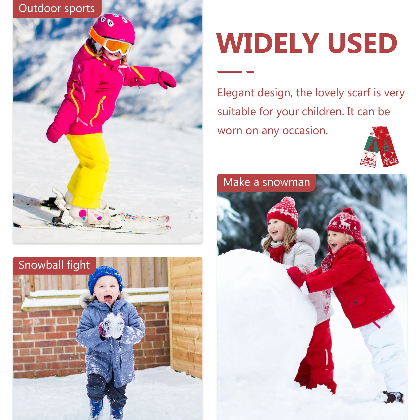 

Children's Christmas Scarf Kids Winter Scarves Has Holiday Girls Childrens for Toddler