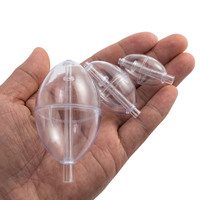 5pcs Fishing Float Transparent Buoy Bobber Strike Indicator PVC Plastic Surface Bubble Float Oval Shape Slip Bobber