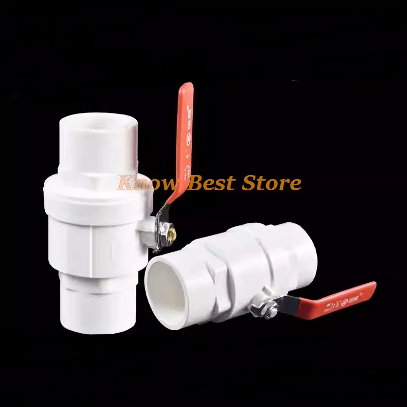 Roter PVC-Kugelhahn mit rutschfestem Griff, 20/25/32/40/50/63/75 mm Innendurchmesser, 2-Wege-Slip-Ends, wasserabschaltendes Durchflussreglerventil