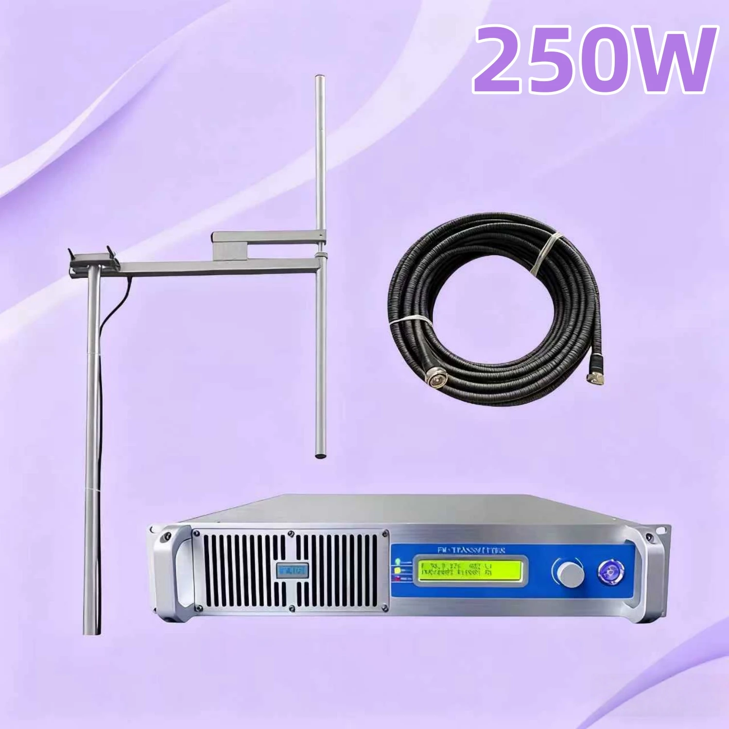 

HP- Reliable 250W FM Transmitter (with Antenna & Cable) – Stable Operation for Commercial Complex Broadcasting