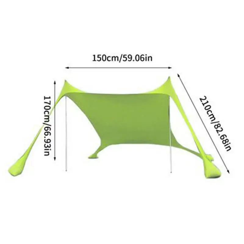 Imagem -06 - Família Sunshade Beach Tent com Sandbag Lycra uv Grande Dossel para Acampamento ao ar Livre Sombra Solar Conjunto Toldo Upf50 Mais uv