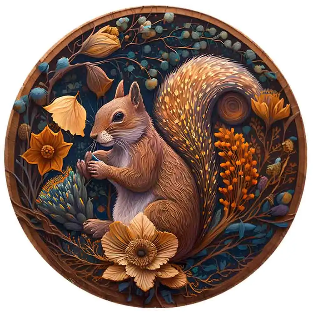 

Creative Squirrel Children's Wooden Puzzle Irregular Animal Shapes Adult Puzzle Birthday Gift Christmas Gift Home Decoration