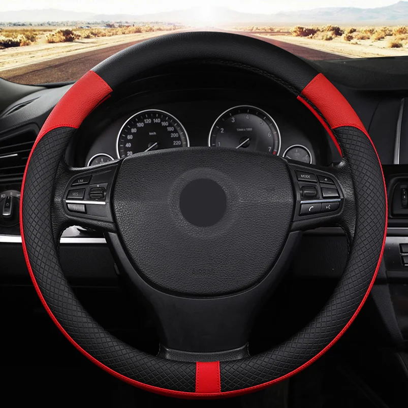 For Honda Accord Civic CRV CR-V CITY Jazz FIT Avancier O-type Universal Car Steering Wheel Cover Car Accessories Genuine Leather