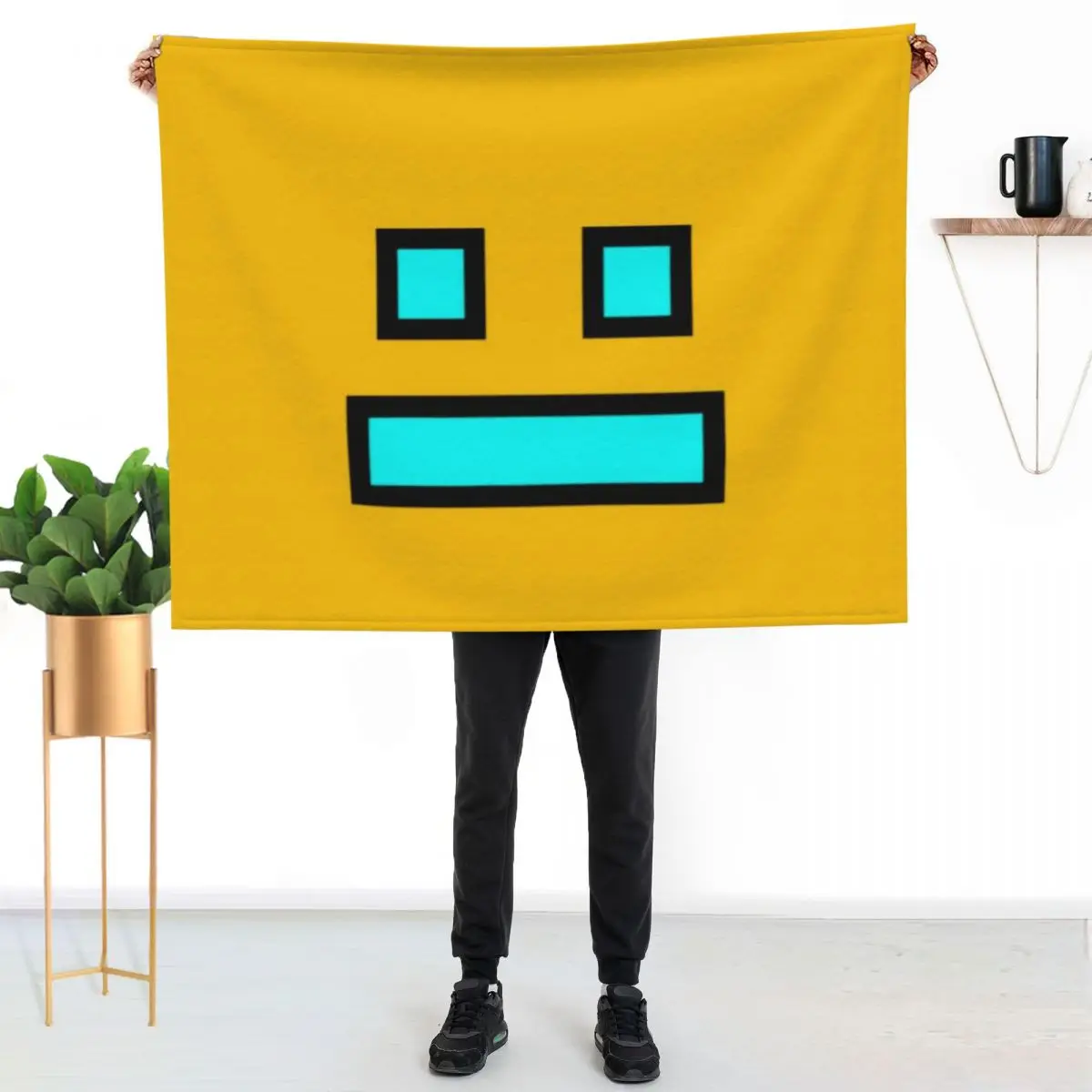 

Geometry Dash Throw Blanket Easy Care Comfortable Blanket for Couch