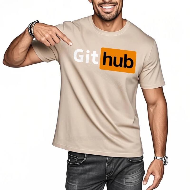 للجنسين تي شيرت الشارع الشهير المتضخم التي شيرت Github شعار على التي شيرت لينة طاقم الرقبة تي شيرت المألوف الكبار الأساسية تي شيرت