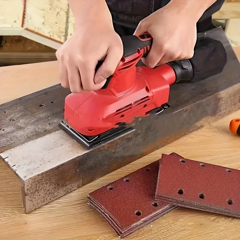 8-hole Rectangular Flocking Sandpaper 185*93mm Air Mill Self-adhesive Sandpaper Sheet Particle Size 60-800Grit