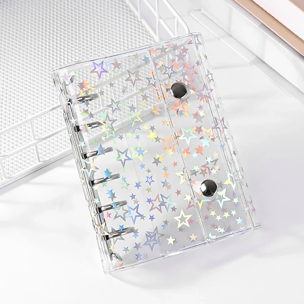 M5 5Holes Transparent Star Loose Leaf Binder Cover Journal Sketchbook Accessories Diary Office Supplies