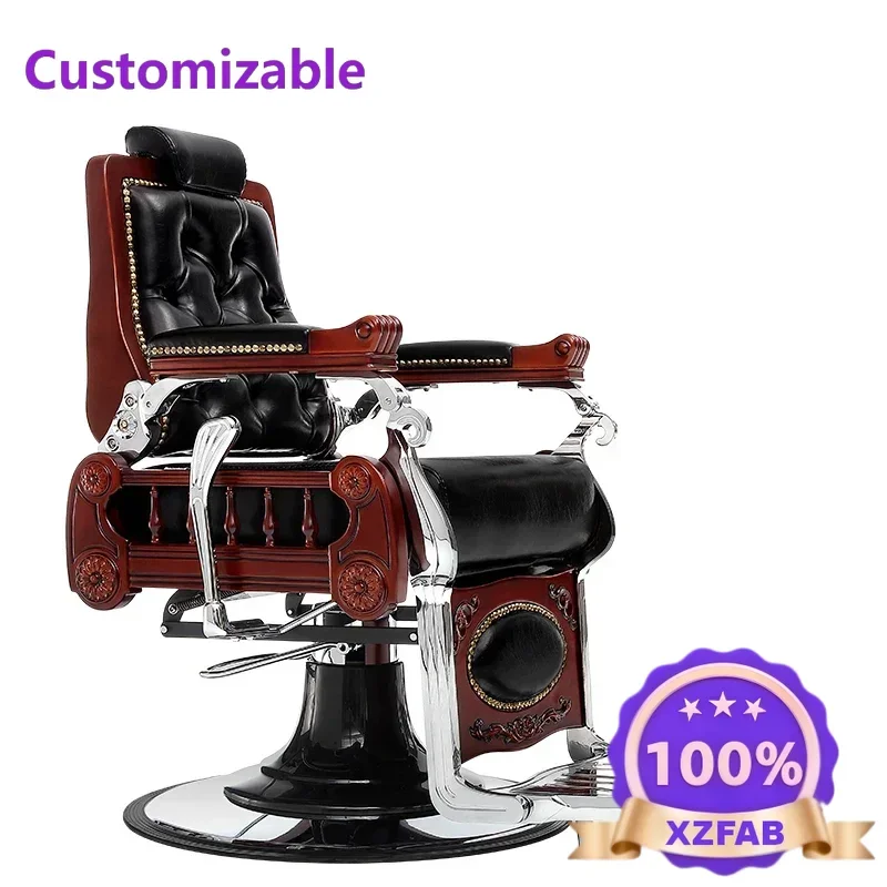 Factory Direct 2026 American men's retro oil head hair  chair barber shaving and trimming chair, special haircut for hair