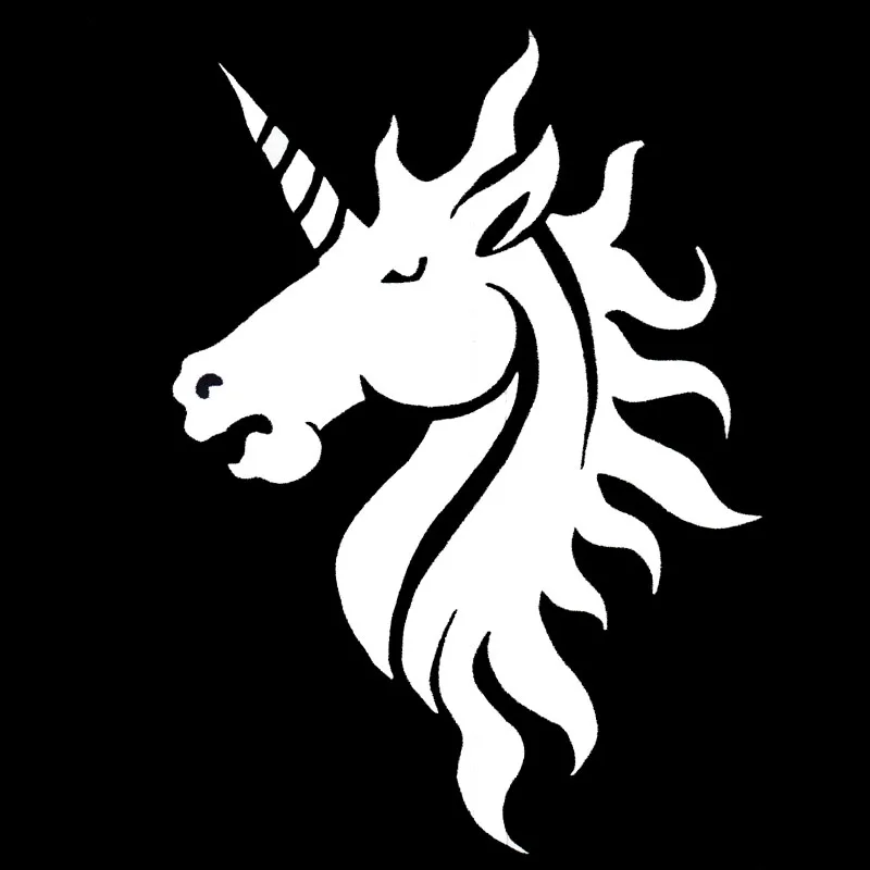 Car Stickers Funny Party Unicorn PVC Car Decoration Accessories Stickers Creative Waterproof Sunscreen Black/white,18cm*13cm