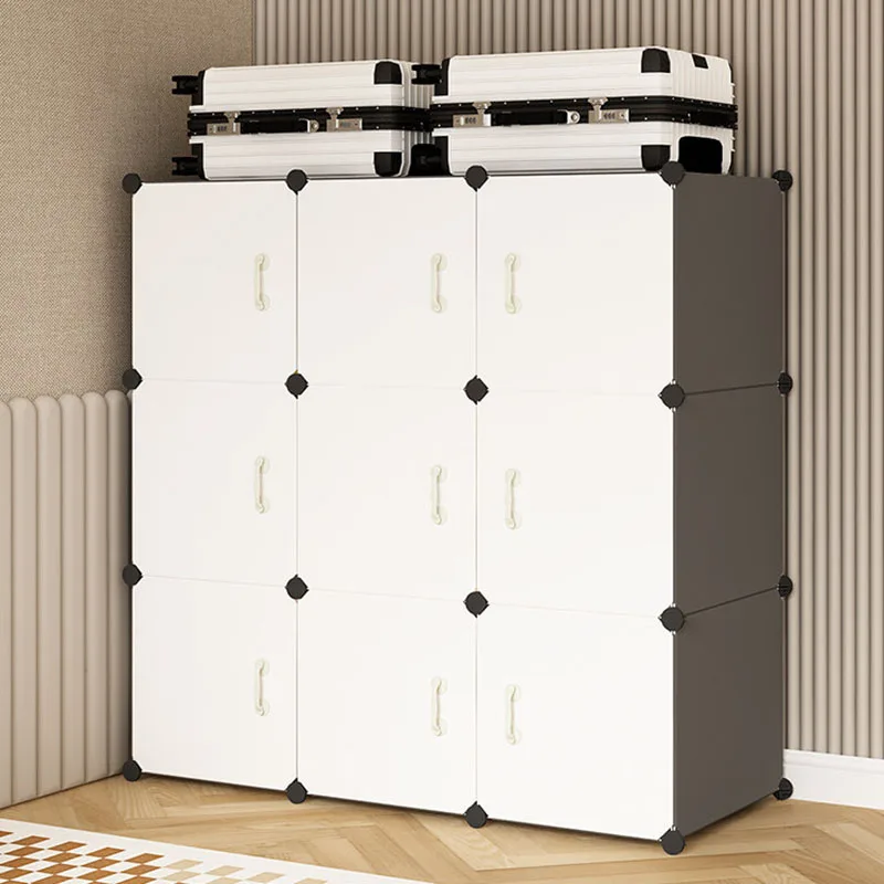 Armario de Plástico con Divisiones, Moderno, Abierto, para Sala de Estar, Dormitorio, Guardarropa, Mueble de Salón