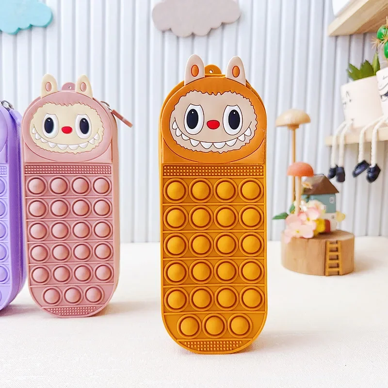 Stress Reducing Pencil Case Multifunctional Stationery Box, Creative Cartoon Pencil Case Cartoon Creative Silicone Pencil Case