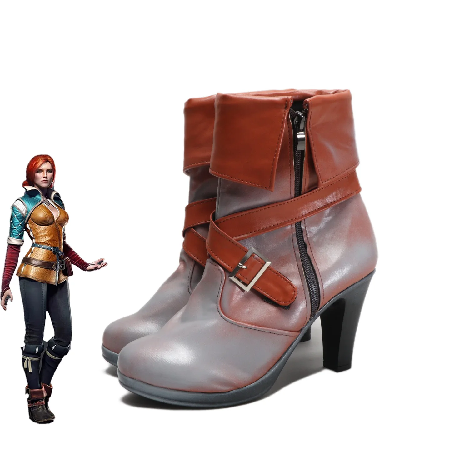 Juego Witcher 3 Triss Merigold Cosplay zapatos botas Anime disfraces de Halloween accesorio hecho a medida